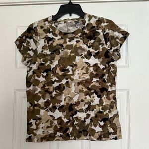 Banana Republic Green and Brown Short Sleeve Camo Tee